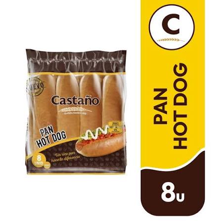 Pan Hot dog Castaño 8 Un Pan Completo