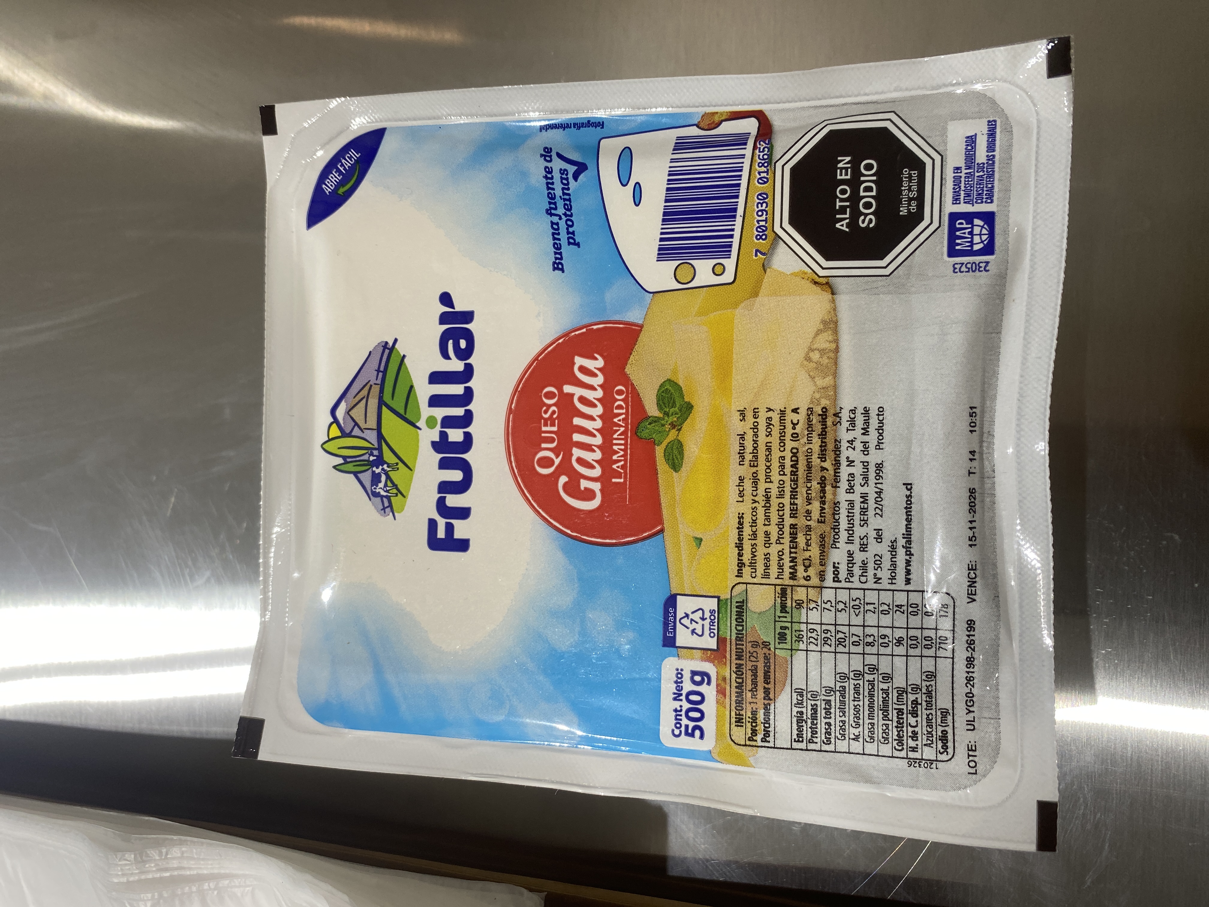 Queso Gauda Frutillar 500g
